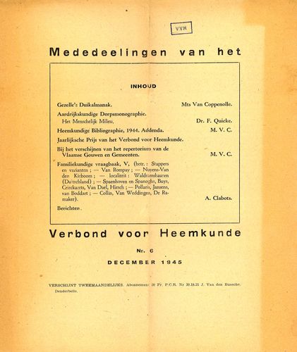 Kaft van Mededeelingen 01-1945-6